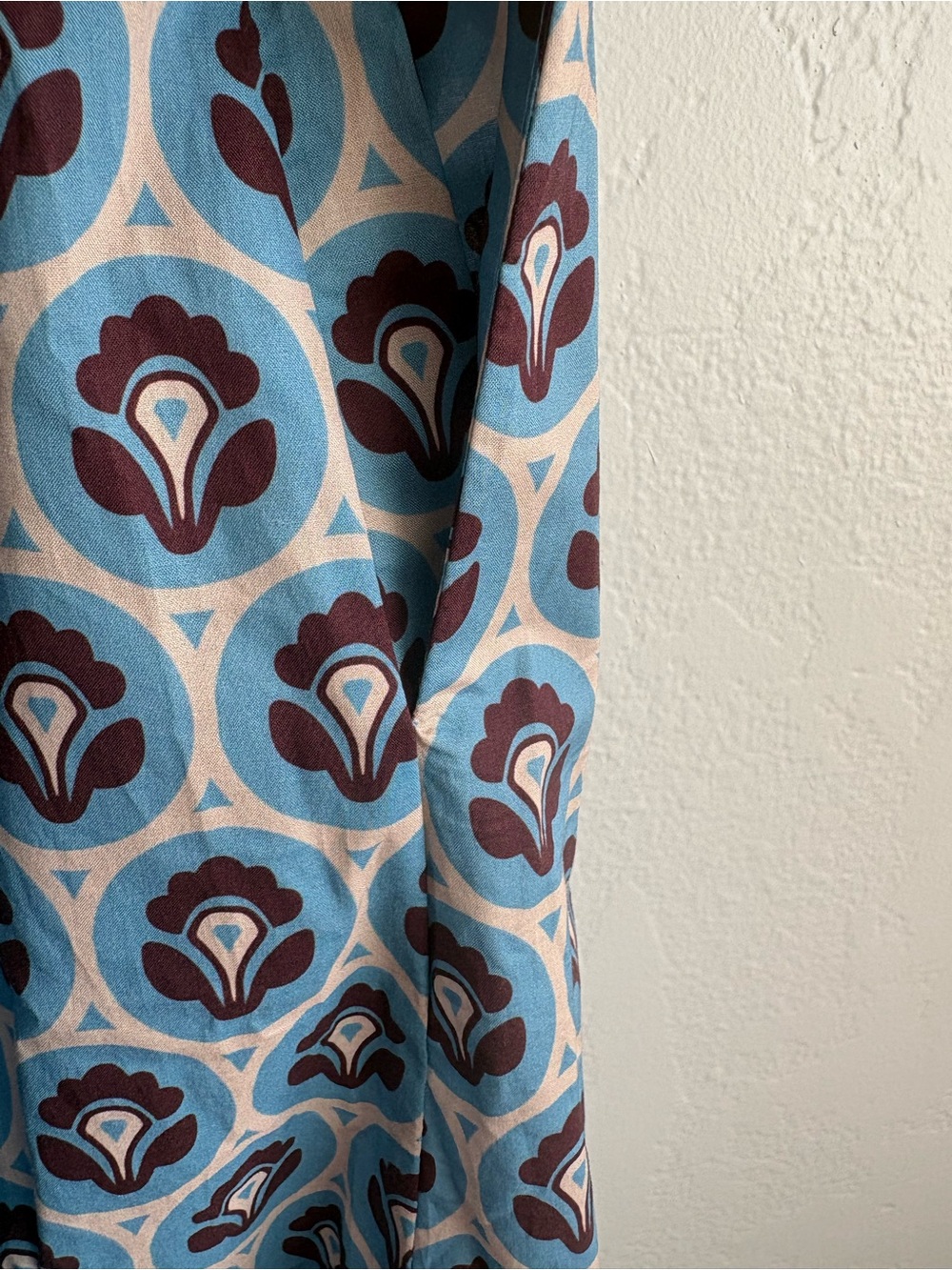 ❤️ NEW entro Light Blue Printed Midi Dress with Ruffle Hem - Picture 11 of 11